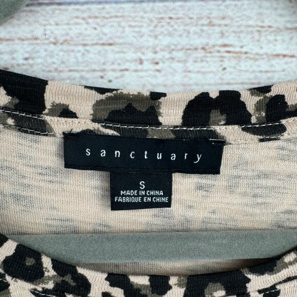 Lot of 2 Sanctuary Animal Print T-Shirt Dresses‎ Women's Size Small Cream/Beige - Picture 4 of 16